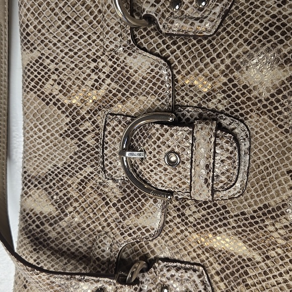 Coach Campbell Exotic Snakeskin Embossed Leather Crossbody Purse Satchel - Picture 3 of 9